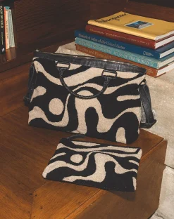 Cleobella Handbags-Abstract Yin-Yang Clutchmulti
