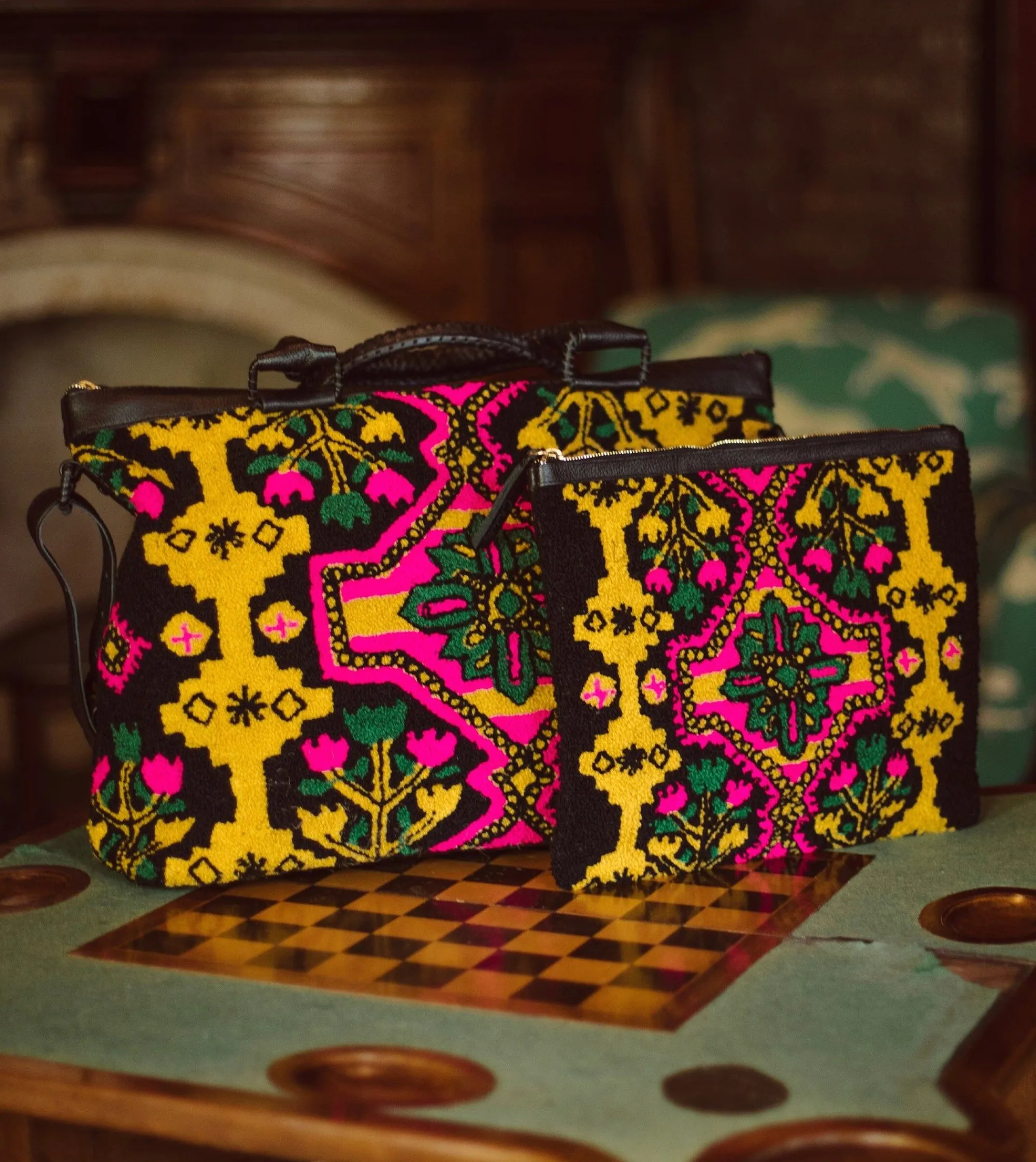 Cleobella Handbags-Ankara Clutchblack