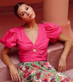 Cleobella Tops-Avila Topmagenta