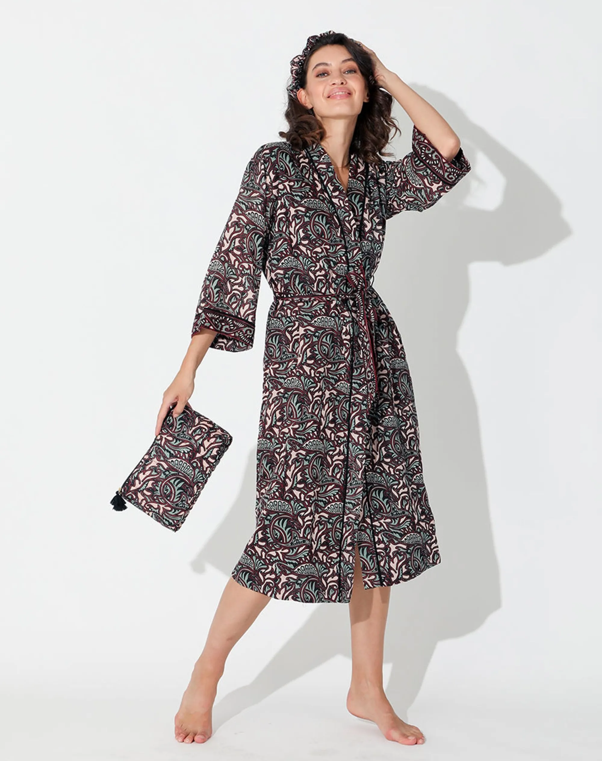 Cleobella Handbags-Block Printed Makeup Bagzuri