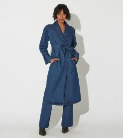 Cleobella Jackets & Sweaters-Cara Trenchmedium Wash Indigo