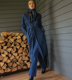Cleobella Jackets & Sweaters-Cara Trenchmedium Wash Indigo