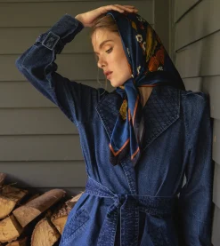 Cleobella Jackets & Sweaters-Cara Trenchmedium Wash Indigo