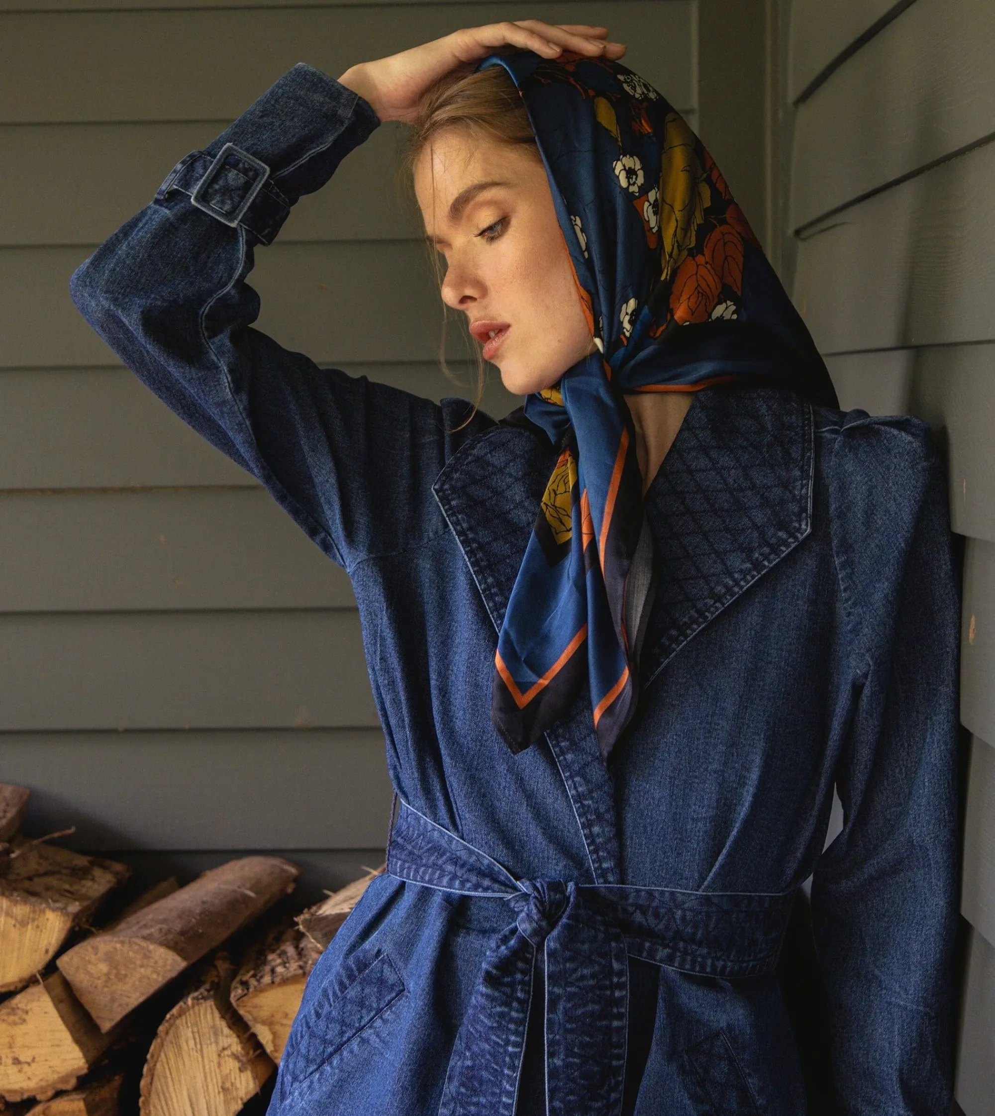 Cleobella Jackets & Sweaters-Cara Trenchmedium Wash Indigo