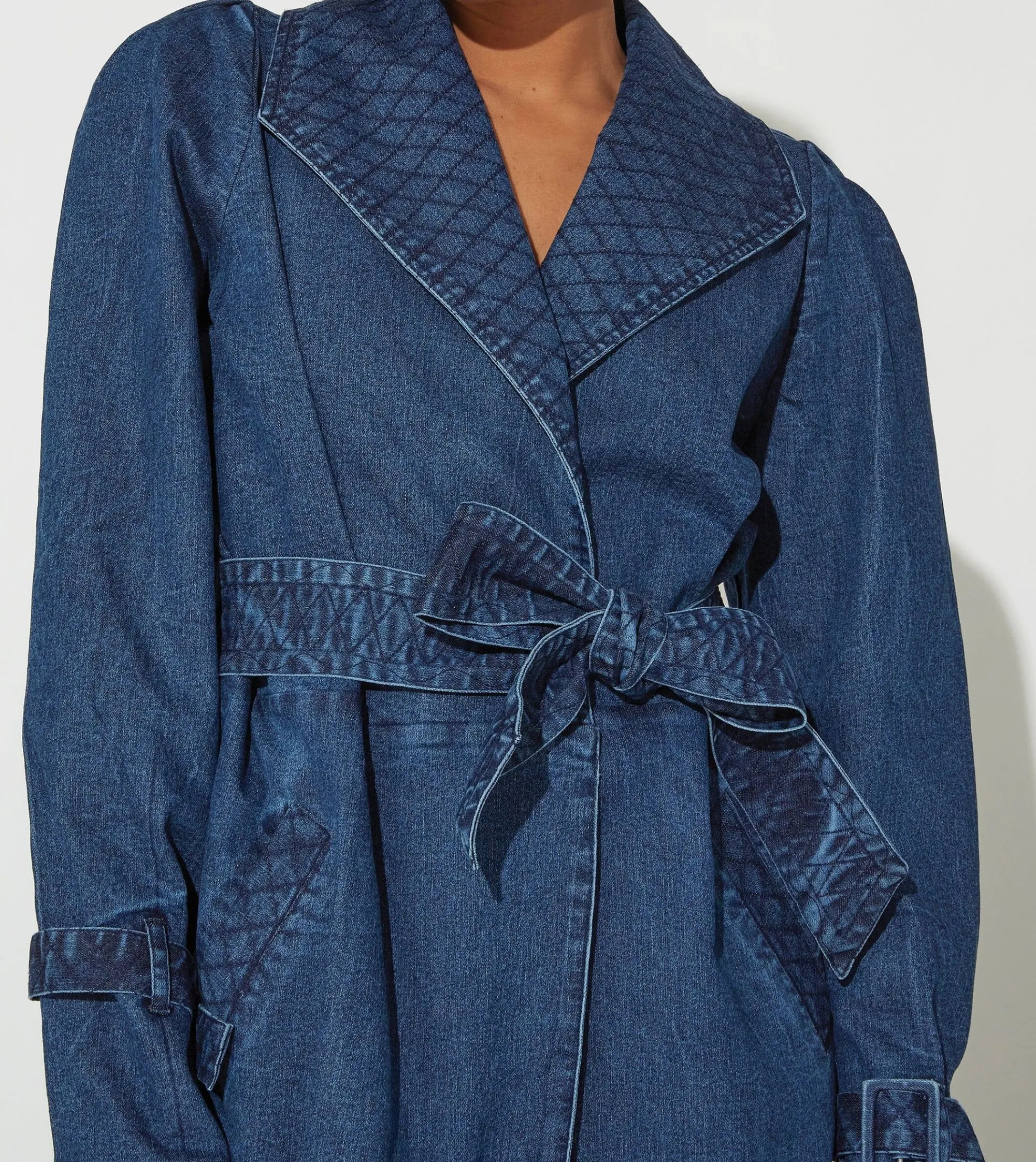 Cleobella Jackets & Sweaters-Cara Trenchmedium Wash Indigo