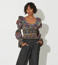 Cleobella Tops-Carmilla Blousemosaic Ikat