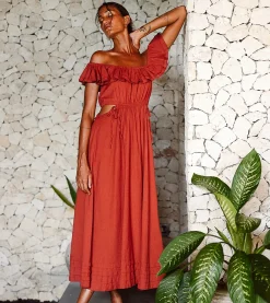 Cleobella Dresses-Daria Midi Dressbrick