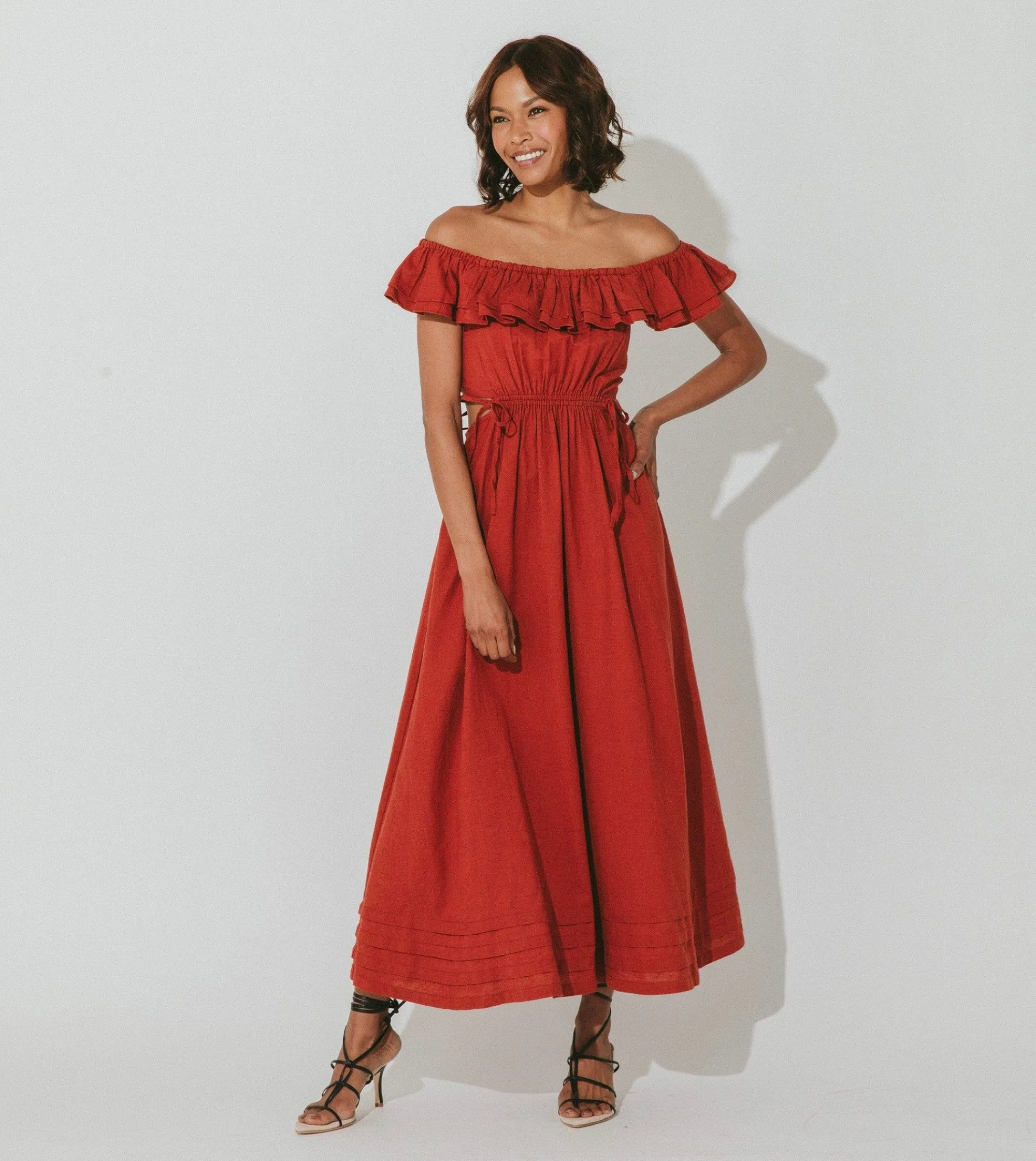 Cleobella Dresses-Daria Midi Dressbrick