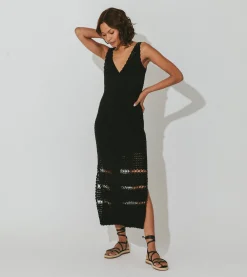 Cleobella Dresses-Diah Crochet Midi Dressblack