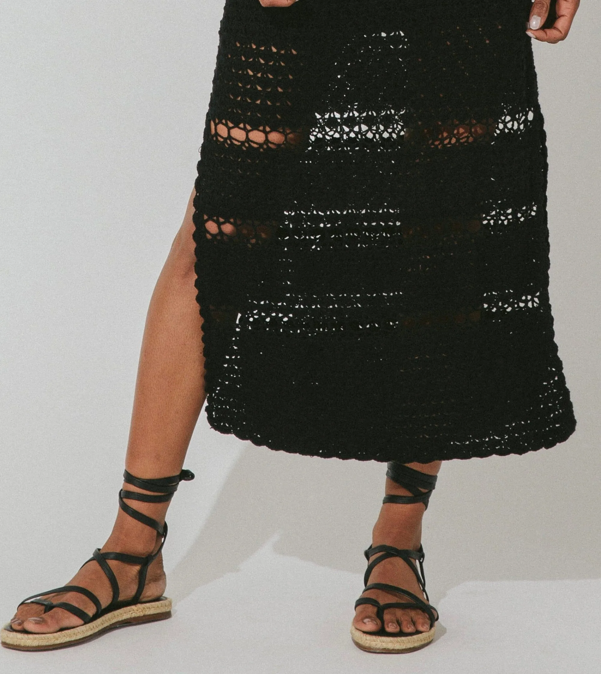 Cleobella Dresses-Diah Crochet Midi Dressblack