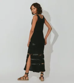 Cleobella Dresses-Diah Crochet Midi Dressblack