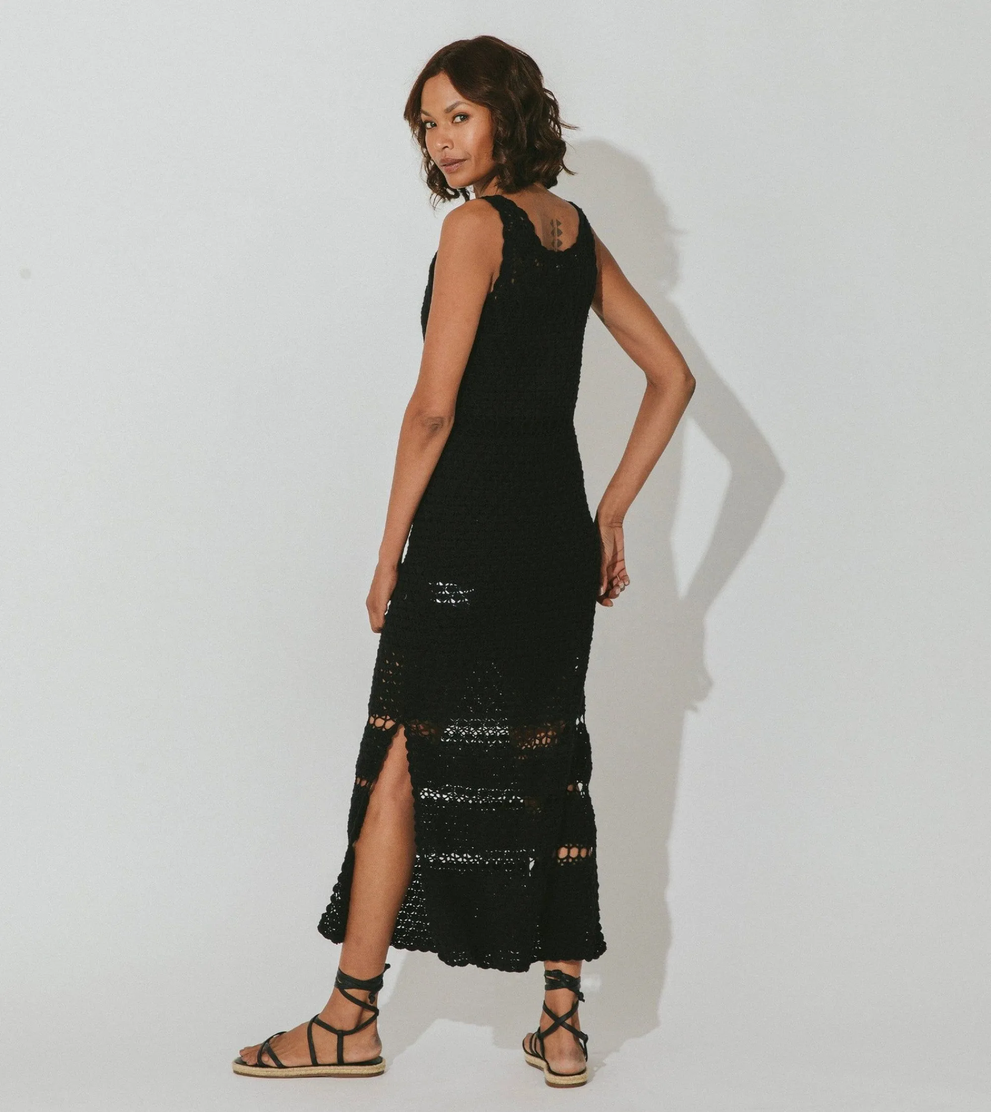 Cleobella Dresses-Diah Crochet Midi Dressblack