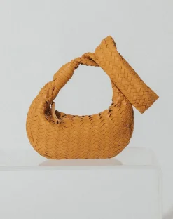 Cleobella Handbags-Dylan Woven Handbagcamel