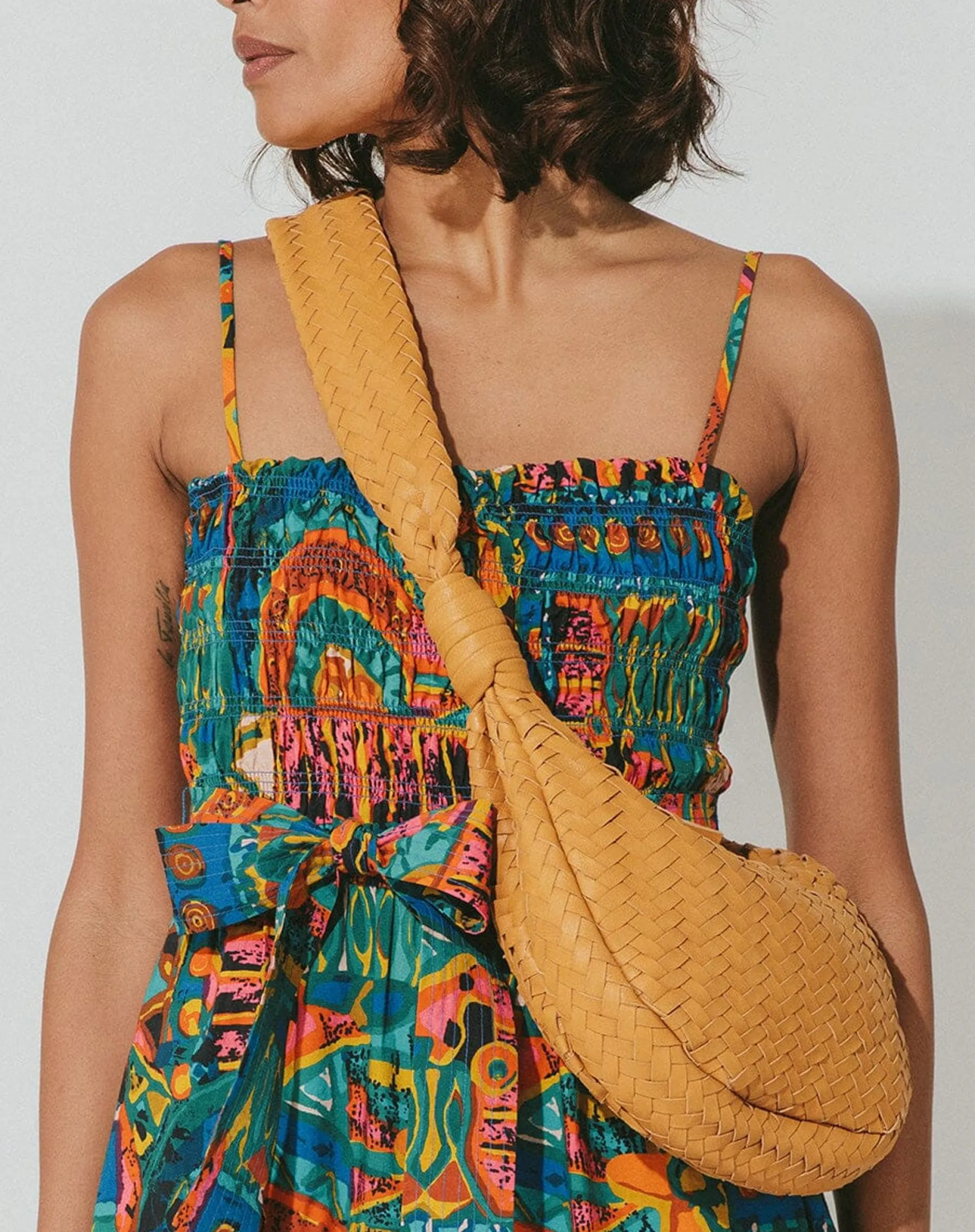 Cleobella Handbags-Dylan Woven Handbagcamel