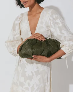 Cleobella Handbags-Gigi Woven Clutcholive