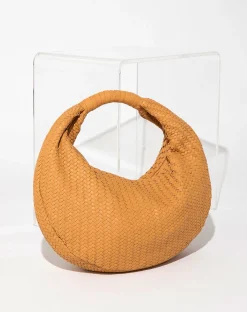 Cleobella Handbags-Hobo Woven Bagcamel