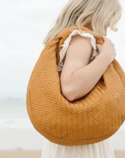Cleobella Handbags-Hobo Woven Bagcamel
