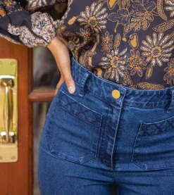 Cleobella Bottoms-Isra Trousermedium Wash Indigo