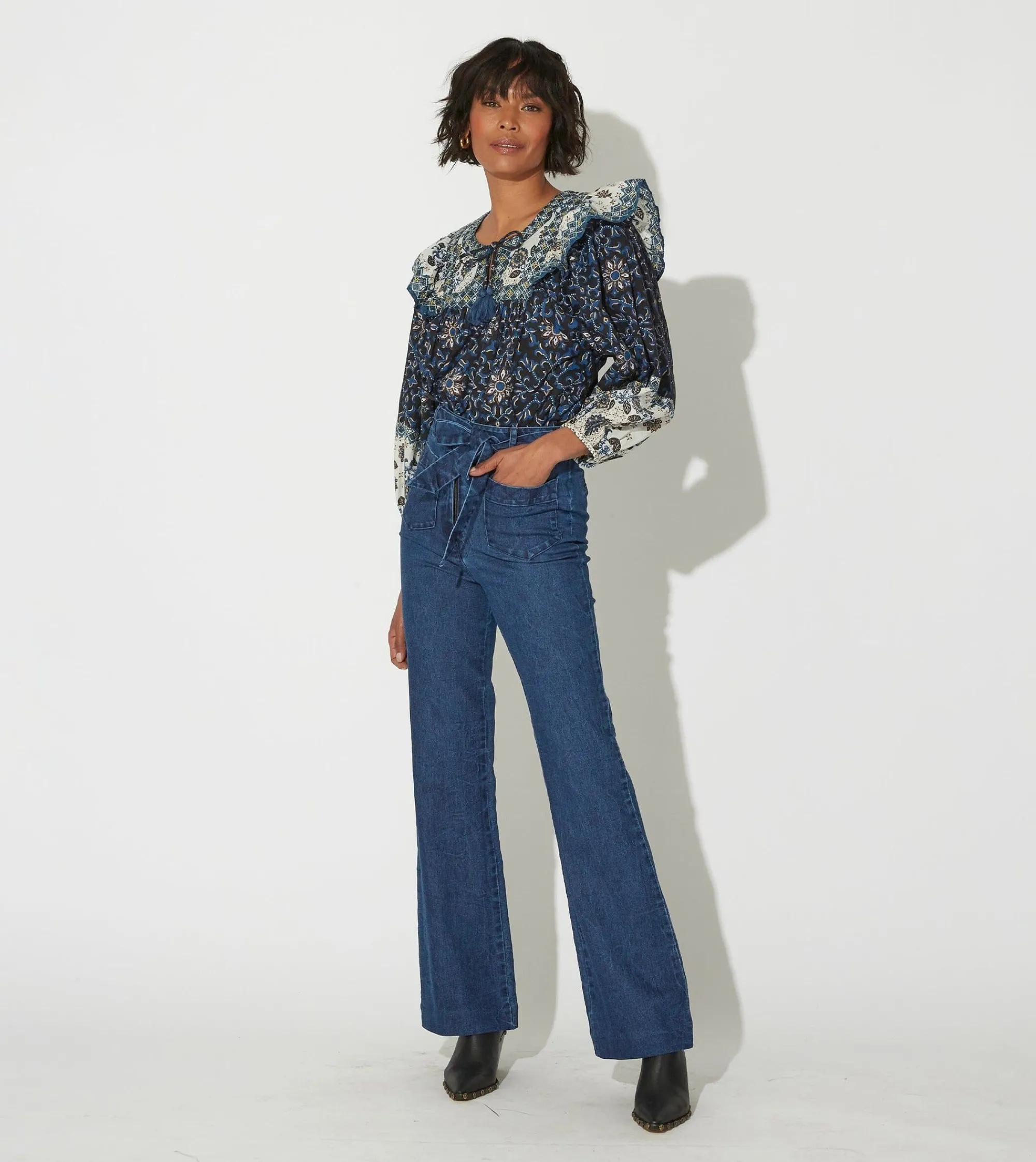 Cleobella Bottoms-Isra Trousermedium Wash Indigo