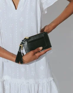 Cleobella Handbags-Keychain Walletblack Leather