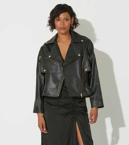 Cleobella Jackets & Sweaters-Maeve Leather Jacketblack