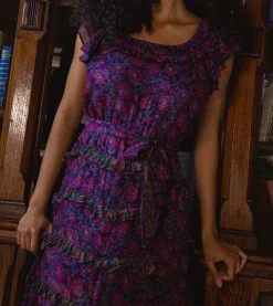 Cleobella Dresses-Milana Ankle Dressbordeaux Floral