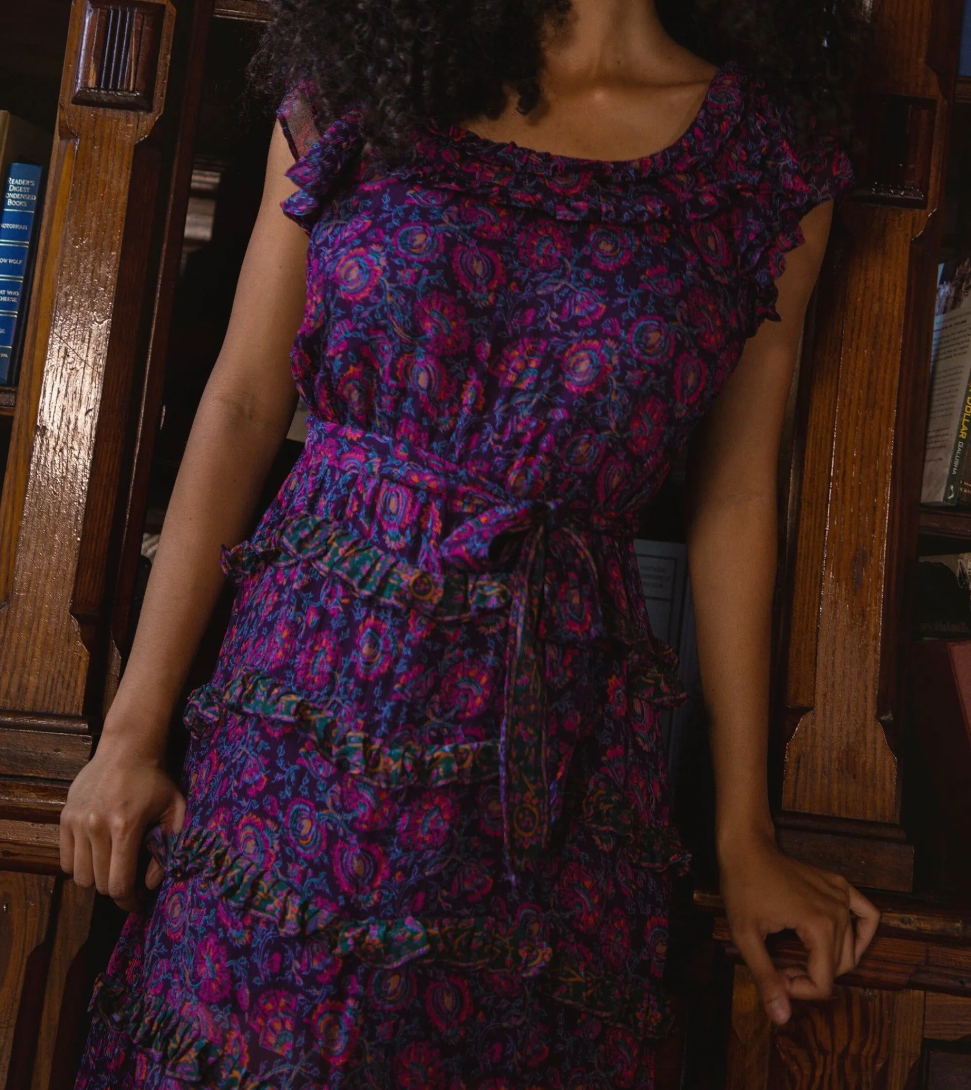 Cleobella Dresses-Milana Ankle Dressbordeaux Floral