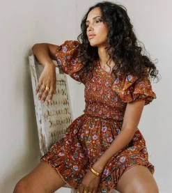 Cleobella Dresses-Mina Mini Dressterracotta Floral