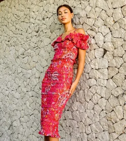 Cleobella Dresses-Narina Midi Dresshibiscus
