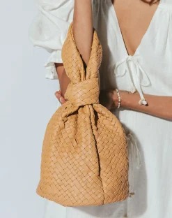 Cleobella Handbags-Riley Knot Woven Bagcamel