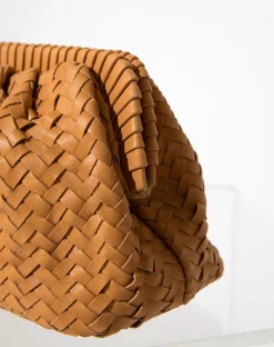 Cleobella Handbags-Rocco Woven Clutchcamel