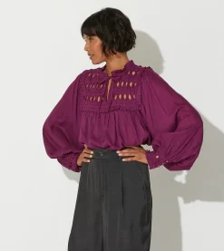 Cleobella Tops-Sabella Blouseaubergine