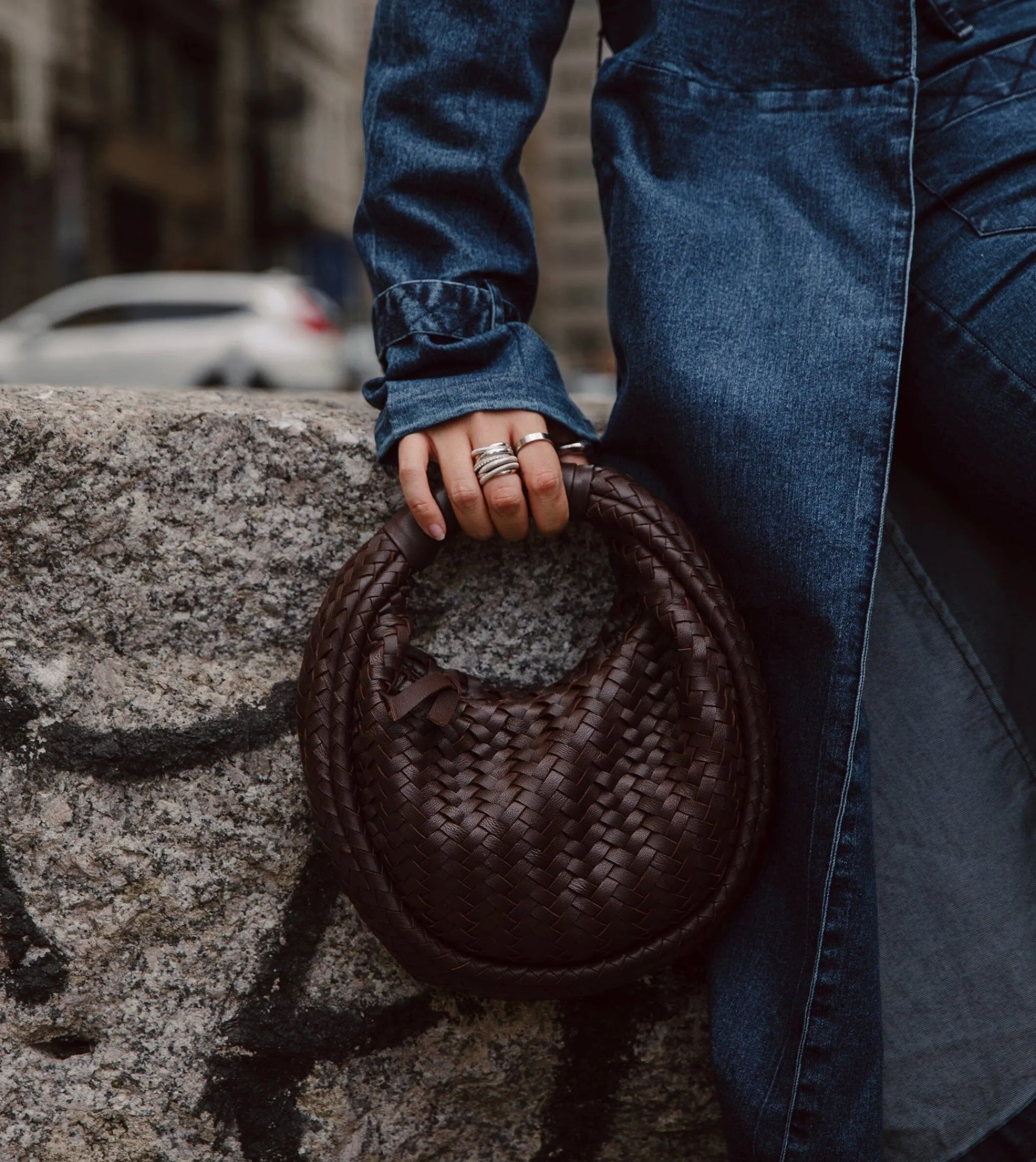 Cleobella Handbags-Santiago Mini Hobo Bagchocolate