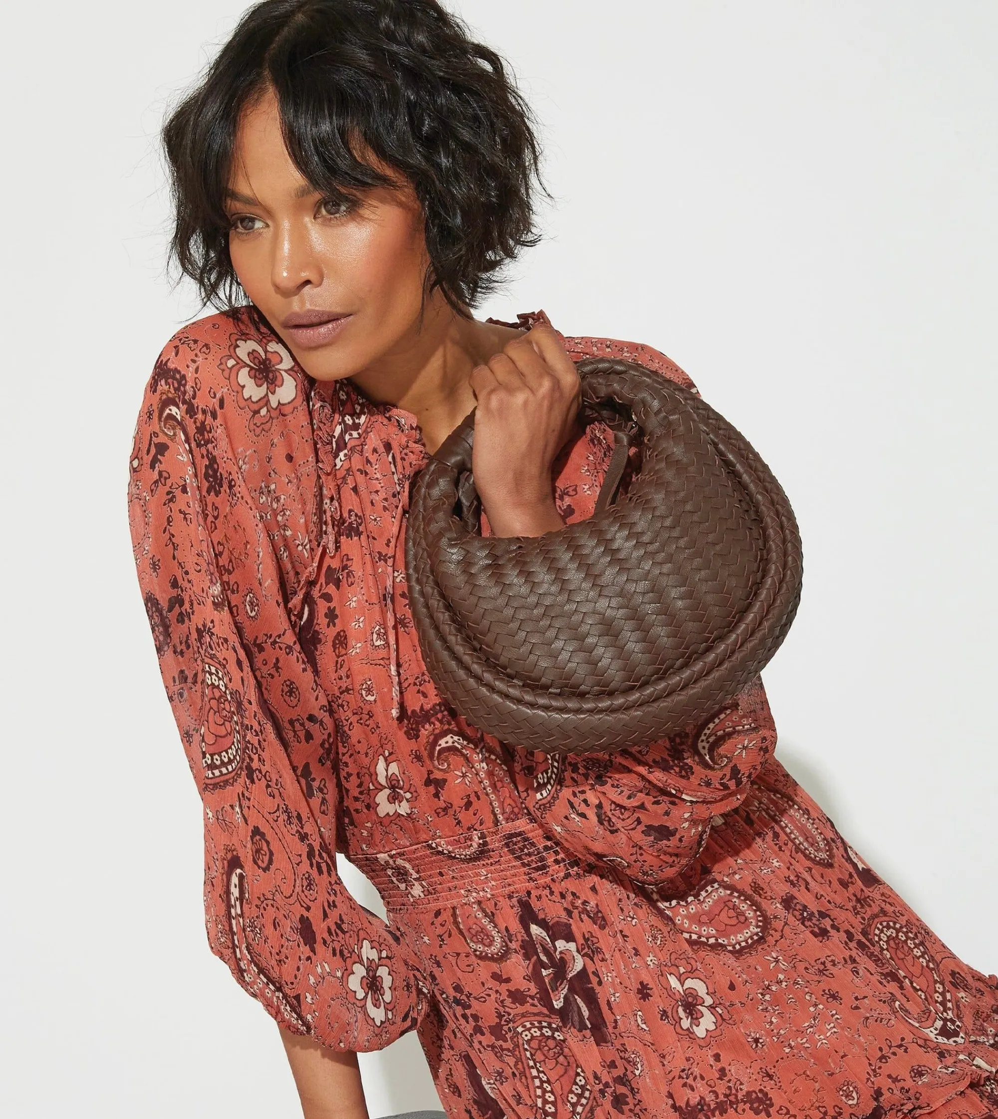Cleobella Handbags-Santiago Mini Hobo Bagchocolate