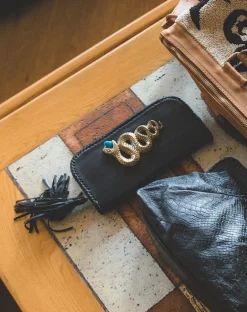 Cleobella Handbags-Snake Zip Wallet