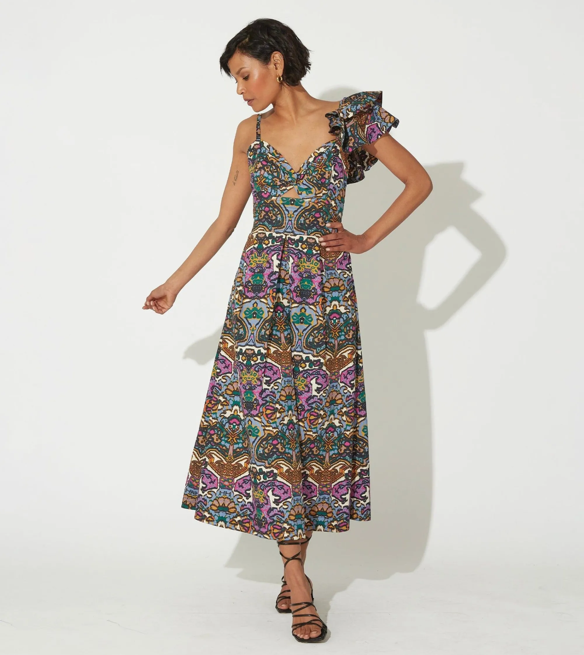 Cleobella Dresses-Solana Midi Dressmosaic Ikat