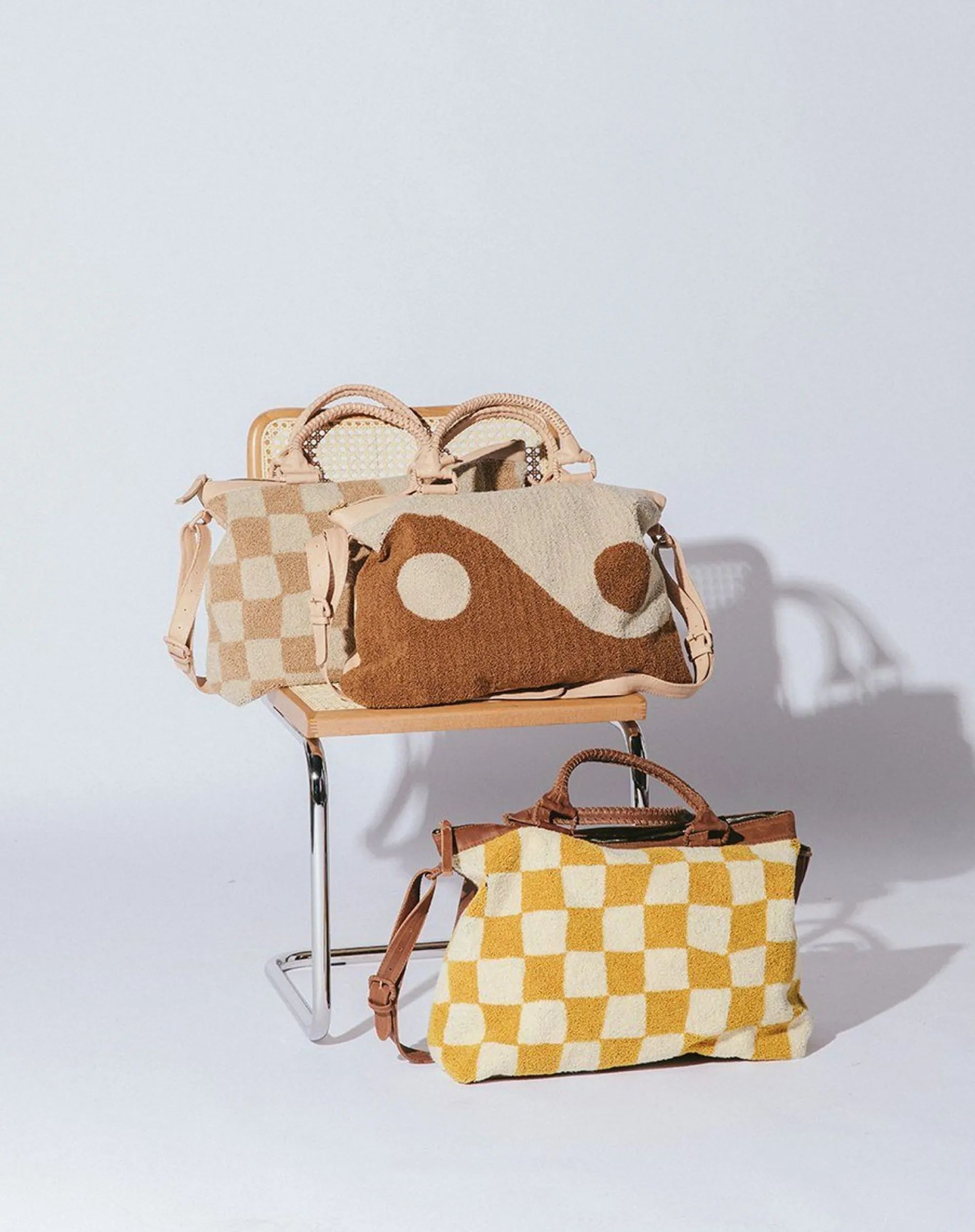 Cleobella Handbags-Weekendercheckered Honey