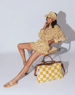 Cleobella Handbags-Weekendercheckered Honey
